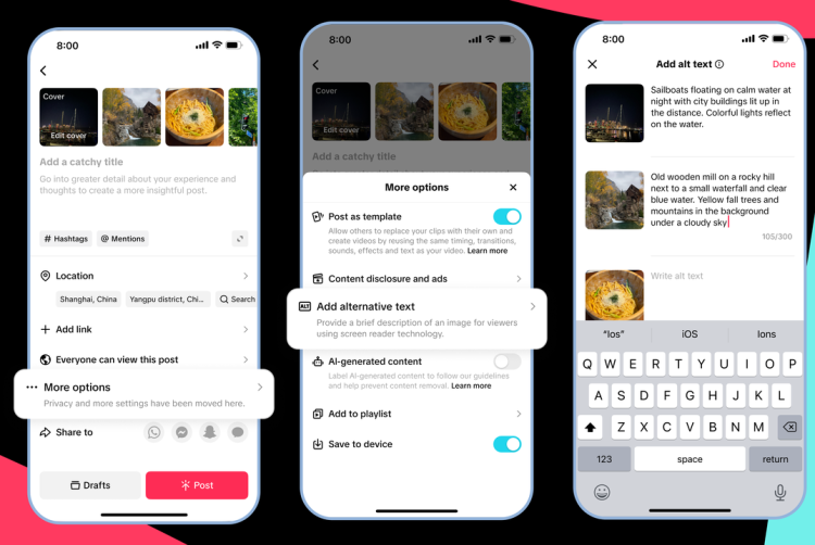 TikTok is using AI-generated alt text to describe photos