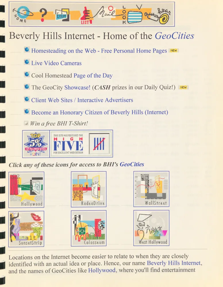 GeoCities in 1995: Building a Home Page on the Internet